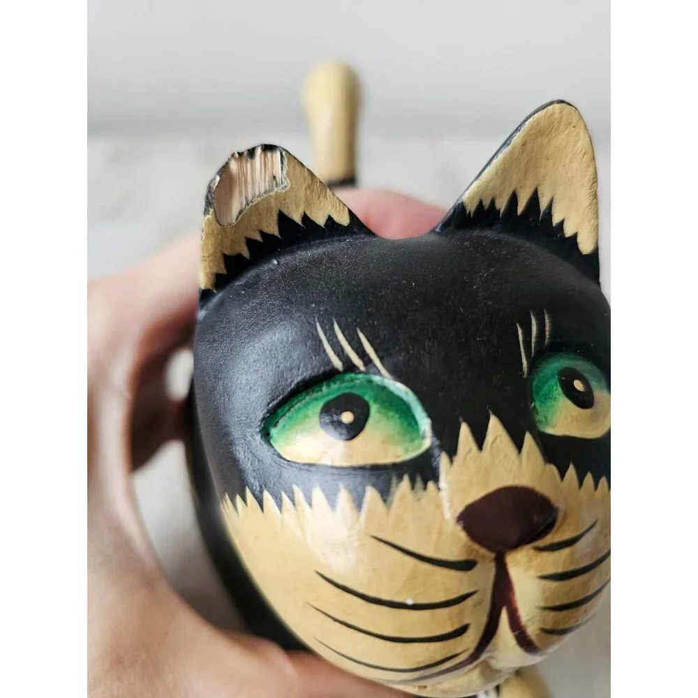 Pier 1 cat Indonesia statue figurine‎ decor unique